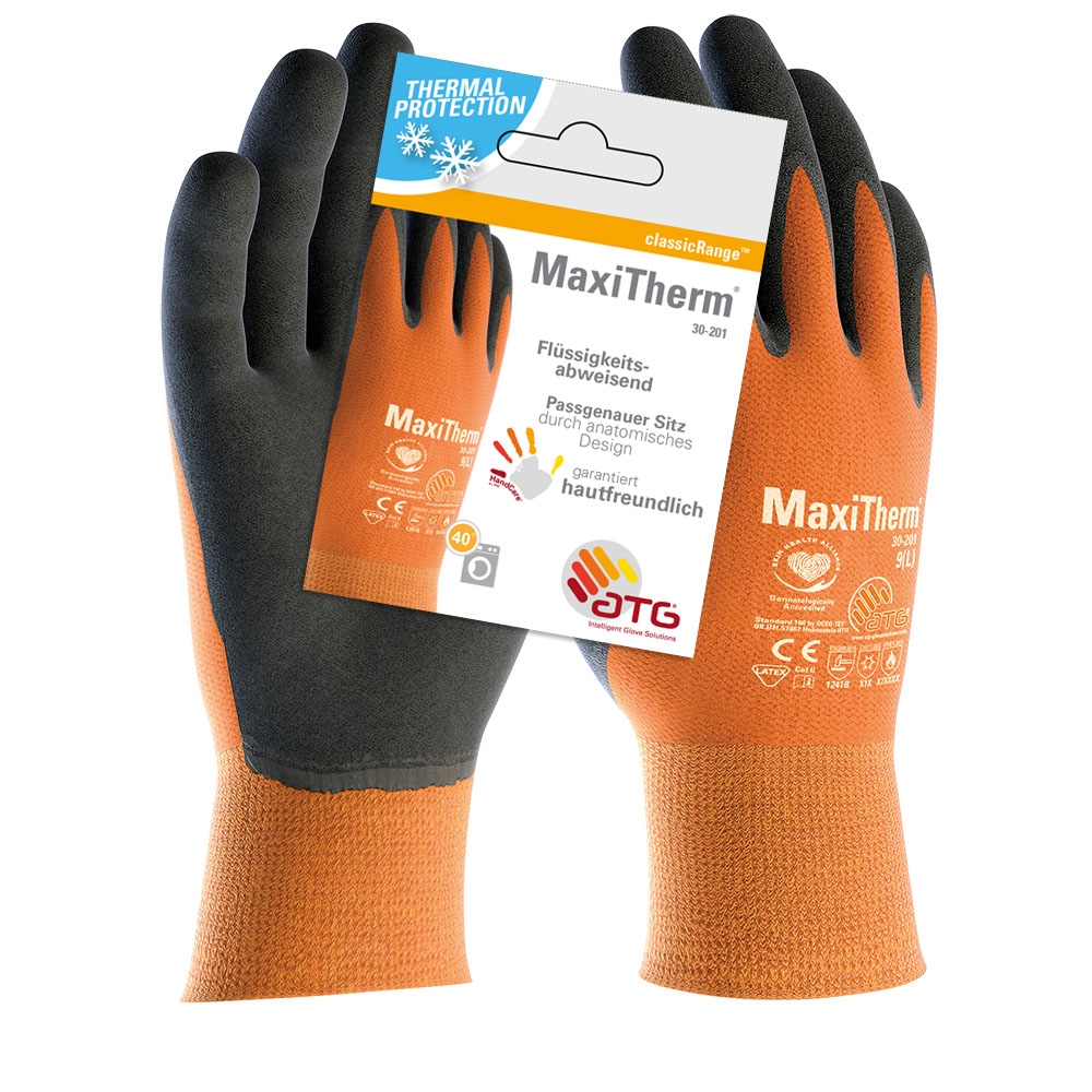 ATG® Polyacryl/Polyester-Strickhandschuhe orange/grau MaxiTherm® HCT) (30-201