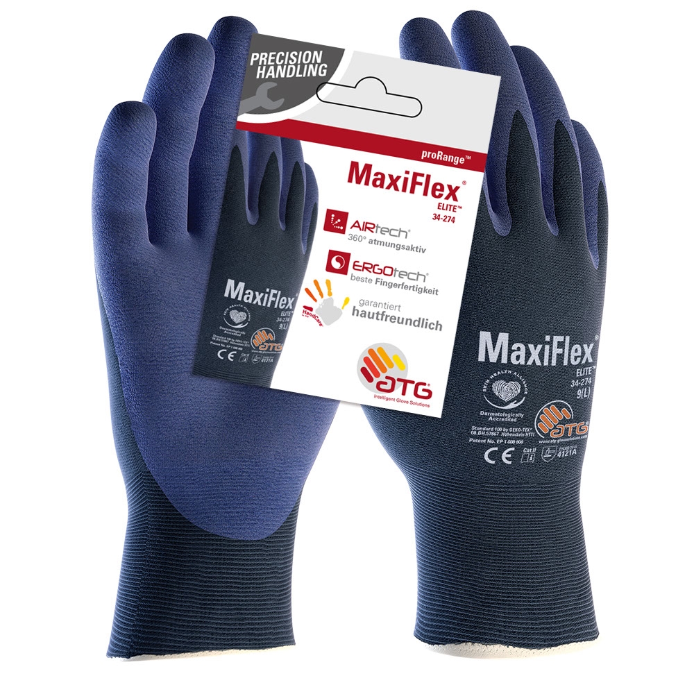 ATG® Nylon-Strickhandschuhe MaxiFlex® Elite™ blau/blau (34-274 HCT)